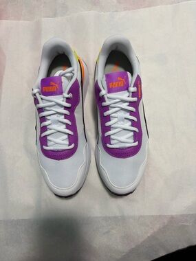 Puma White Purple Orange Accent Women's Sneakers
